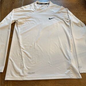 Nike White Long Sleeve Dri-FIT Top